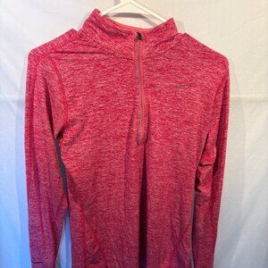 Nike Element Women's DriFit Shirt Small Pink Long Sleeve Half Zip Sports